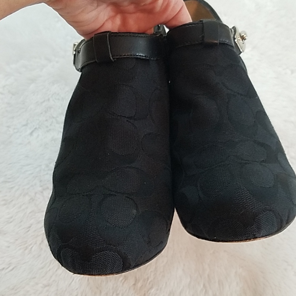 Coach Delilah Sz 8 Blk Signature Platform Booties - Picture 5 of 8